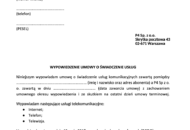 Wzór wypowiedzenia umowy PLAY