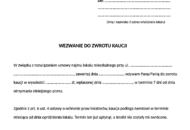 Wzór wezwania do zwrotu kaucji