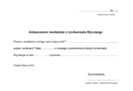 Wzór jednorazowego zwolnienia dziecka z lekcji WF