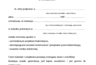 Wzór oświadczenia hydraulika o wykonaniu instalacji