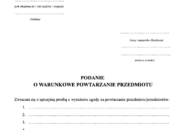 Wzór podania o warunkowe zaliczenie przedmiotu