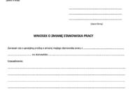 Wzór wniosku o zmianę stanowiska pracy