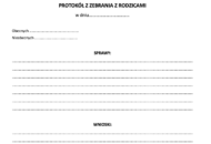 Wzór protokółu z zebrania z rodzicami